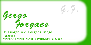 gergo forgacs business card